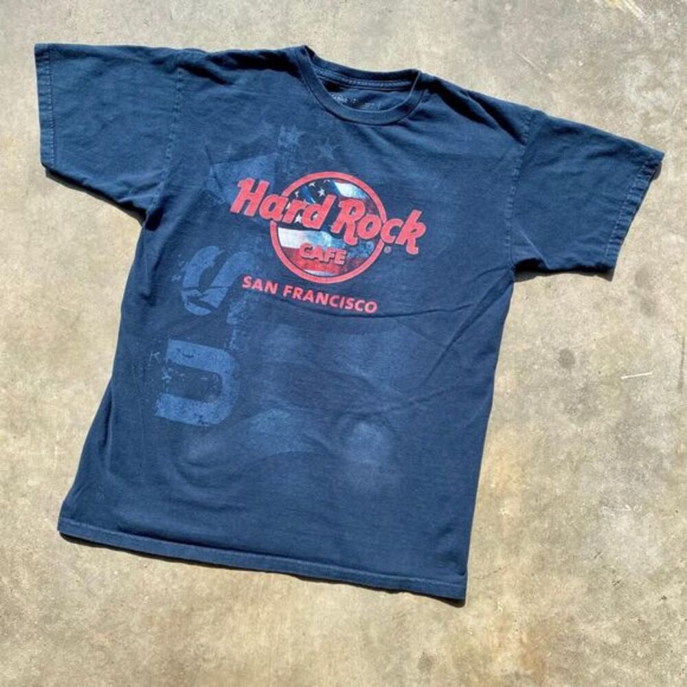Hard Rock Cafe‎ San Francisco T Shirt Mens Medium Navy Blue USA Graphic Tee